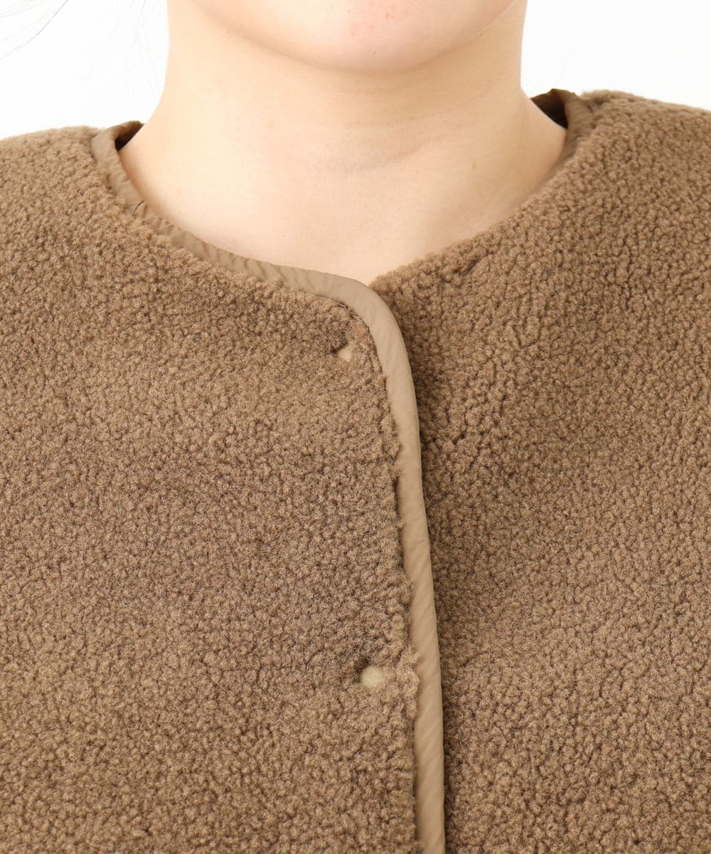 OLJLV07159 eur3(エウルキューブ) 【大きいサイズ】キルティングコンビアウター モカ(84)