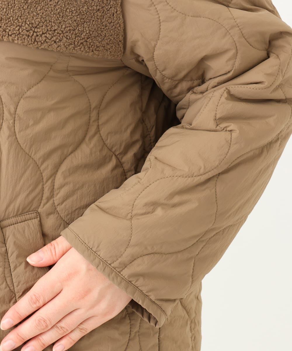 OLJLV07159 eur3(エウルキューブ) 【大きいサイズ】キルティングコンビアウター モカ(84)