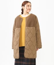 OLJLV07159 eur3(エウルキューブ) 【大きいサイズ】キルティングコンビアウター モカ(84)