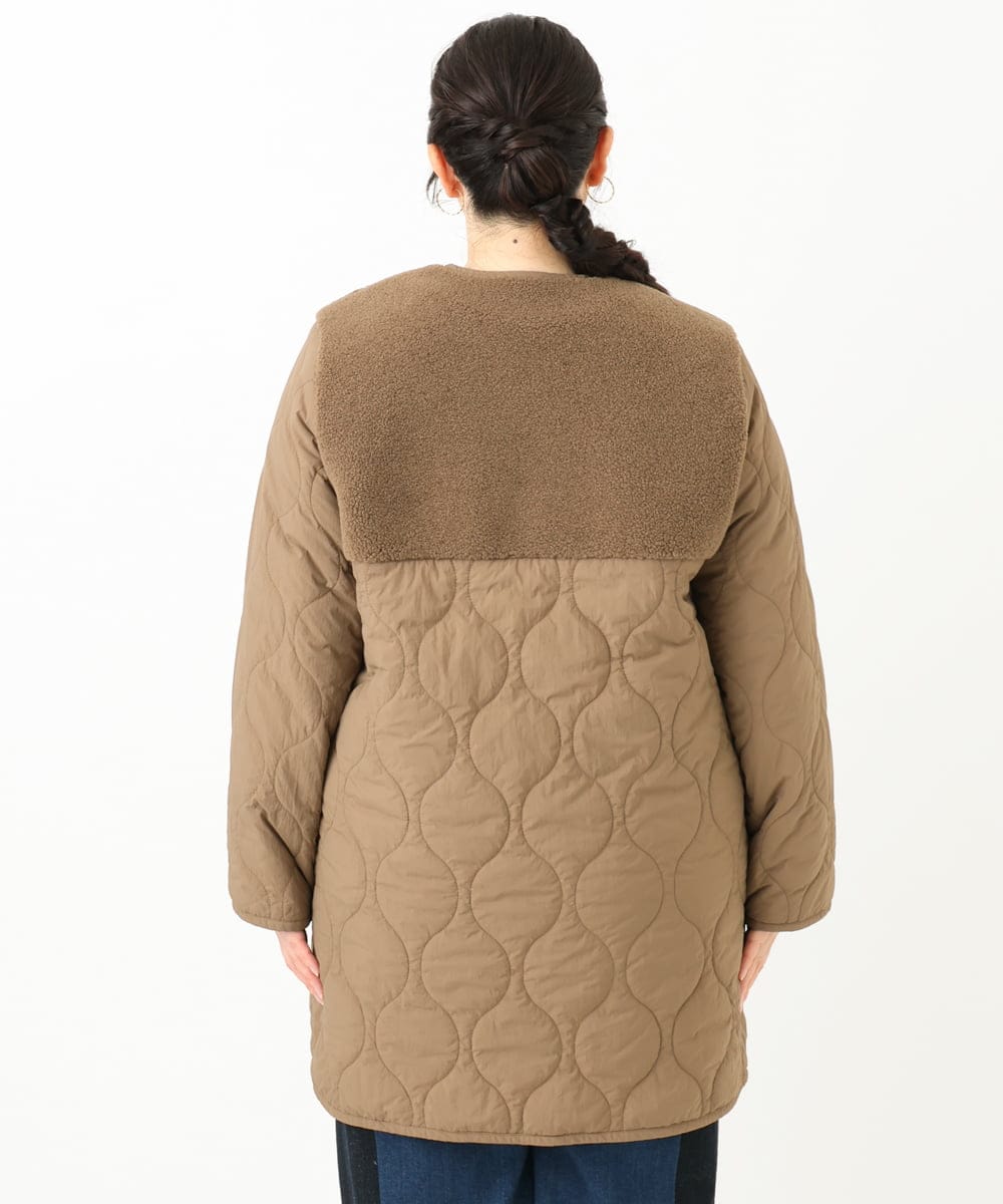 OLJLV07159 eur3(エウルキューブ) 【大きいサイズ】キルティングコンビアウター モカ(84)