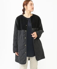 OLJLV07159 eur3(エウルキューブ) 【大きいサイズ】キルティングコンビアウター ブラック(94)
