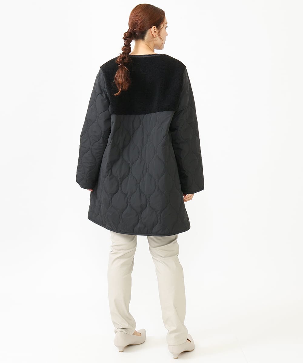 OLJLV07159 eur3(エウルキューブ) 【大きいサイズ】キルティングコンビアウター ブラック(94)