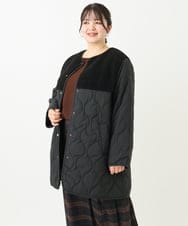 OLJLV07159 eur3(エウルキューブ) 【大きいサイズ】キルティングコンビアウター ブラック(94)