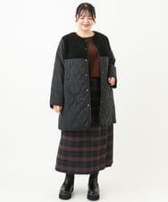 OLJLV07159 eur3(エウルキューブ) 【大きいサイズ】キルティングコンビアウター ブラック(94)