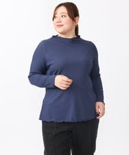 OLKAA06054 eur3(エウルキューブ) 【大きいサイズ】メローリブトップス ネイビー(57)