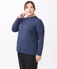 OLKAA06054 eur3(エウルキューブ) 【大きいサイズ】メローリブトップス ネイビー(57)