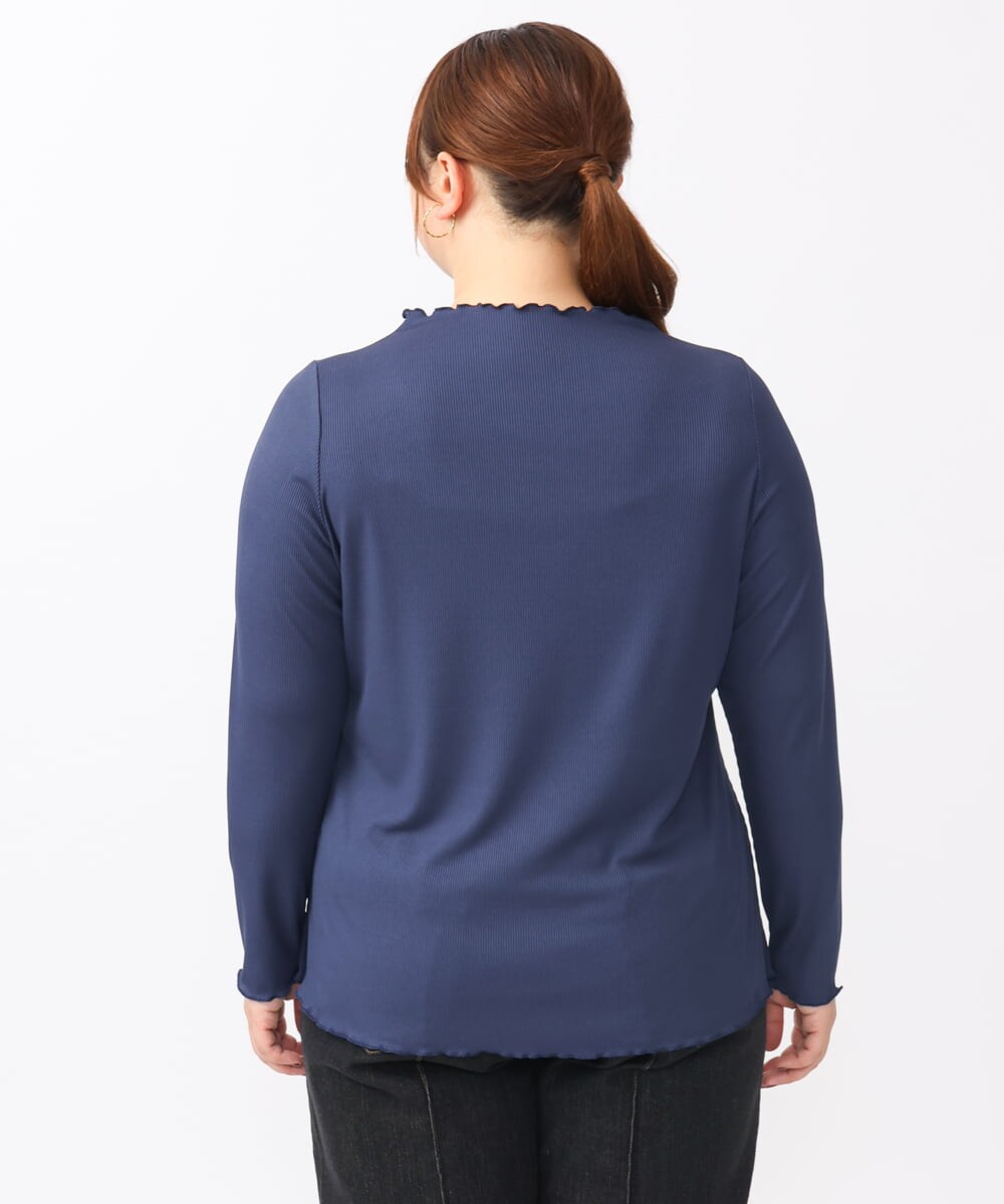 OLKAA06054 eur3(エウルキューブ) 【大きいサイズ】メローリブトップス ネイビー(57)