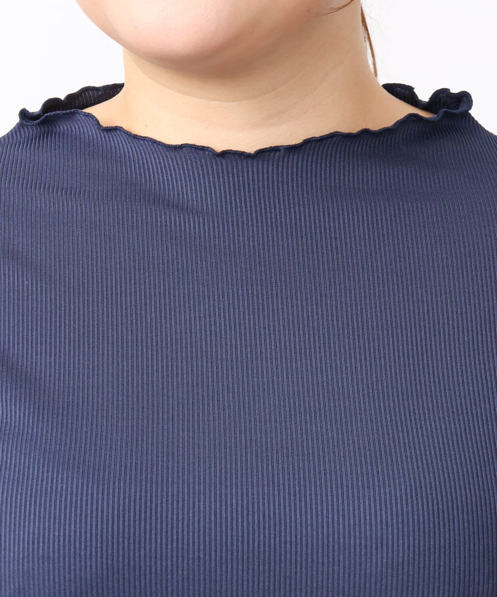 OLKAA06054 eur3(エウルキューブ) 【大きいサイズ】メローリブトップス ネイビー(57)