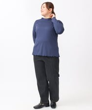 OLKAA06054 eur3(エウルキューブ) 【大きいサイズ】メローリブトップス ネイビー(57)