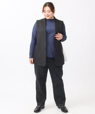 OLKAA06054 eur3(エウルキューブ) 【大きいサイズ】メローリブトップス ネイビー(57)