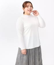 OLKAA06054 eur3(エウルキューブ) 【大きいサイズ】メローリブトップス ホワイト(90)