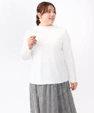 OLKAA06054 eur3(エウルキューブ) 【大きいサイズ】メローリブトップス ホワイト(90)
