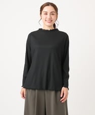OLKAA06054 eur3(エウルキューブ) 【大きいサイズ】メローリブトップス ブラック(94)（WEB限定カラー）