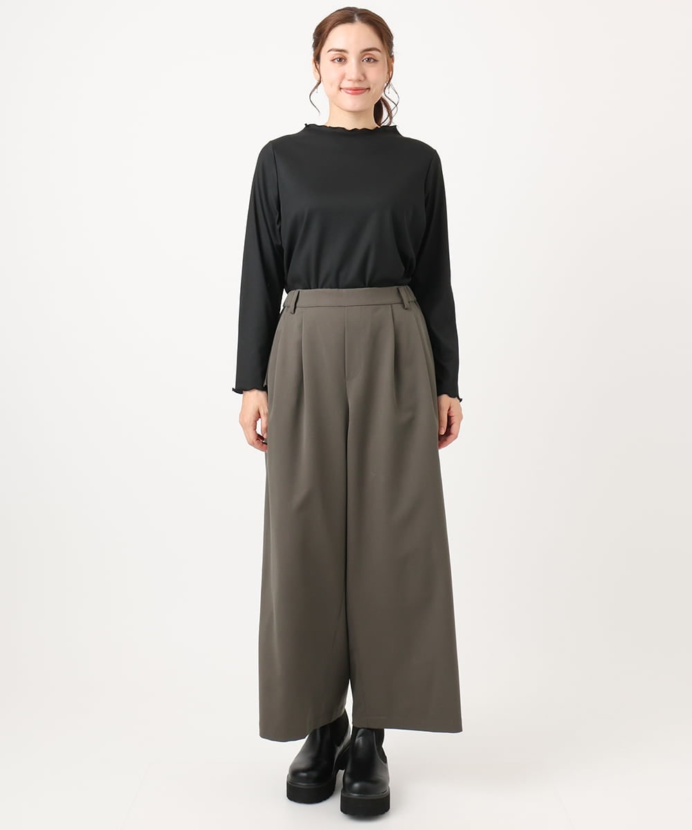 OLKAA06054 eur3(エウルキューブ) 【大きいサイズ】メローリブトップス ブラック(94)（WEB限定カラー）