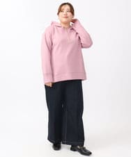 OLKAA24079 eur3(エウルキューブ) 【大きいサイズ/a.v.v×eur3】ハーフジップダンボールフーディー ライトピンク(01)