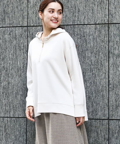 OLKAA24079 eur3 【大きいサイズ/a.v.v×eur3】ハーフジップダンボールフーディー