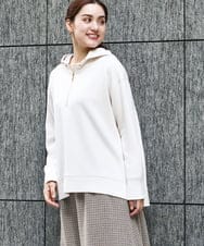 OLKAA24079 eur3(エウルキューブ) 【大きいサイズ/a.v.v×eur3】ハーフジップダンボールフーディー アイボリー(80)