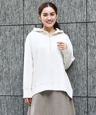 OLKAA24079 eur3(エウルキューブ) 【大きいサイズ/a.v.v×eur3】ハーフジップダンボールフーディー アイボリー(80)