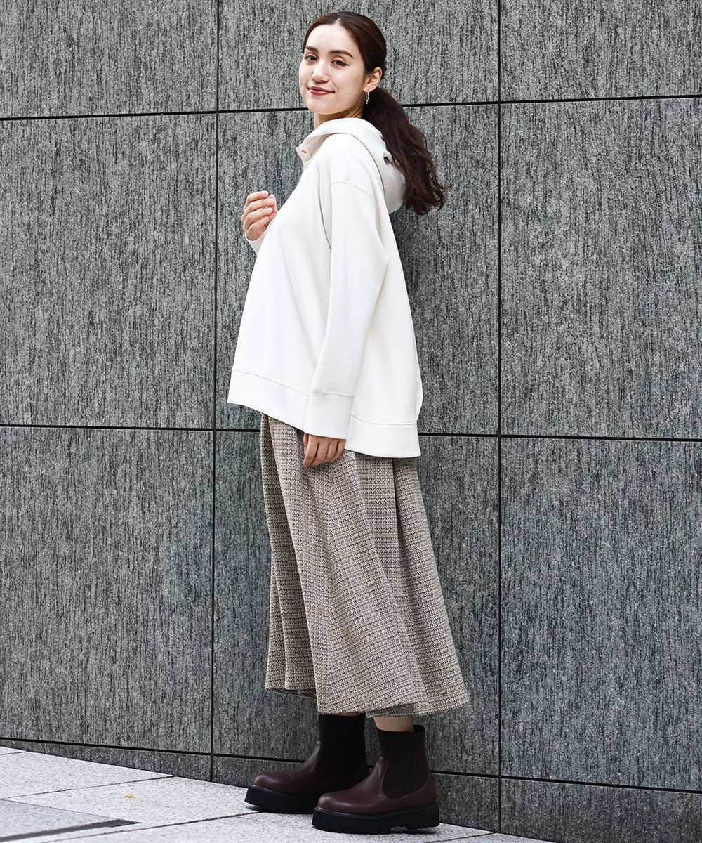 OLKAA24079 eur3(エウルキューブ) 【大きいサイズ/a.v.v×eur3】ハーフジップダンボールフーディー アイボリー(80)