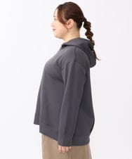 OLKAA24079 eur3(エウルキューブ) 【大きいサイズ/a.v.v×eur3】ハーフジップダンボールフーディー ダークグレー(93)
