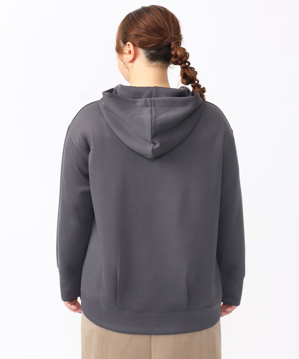 OLKAA24079 eur3(エウルキューブ) 【大きいサイズ/a.v.v×eur3】ハーフジップダンボールフーディー ダークグレー(93)