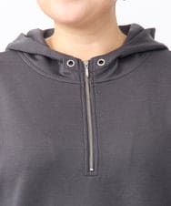 OLKAA24079 eur3(エウルキューブ) 【大きいサイズ/a.v.v×eur3】ハーフジップダンボールフーディー ダークグレー(93)