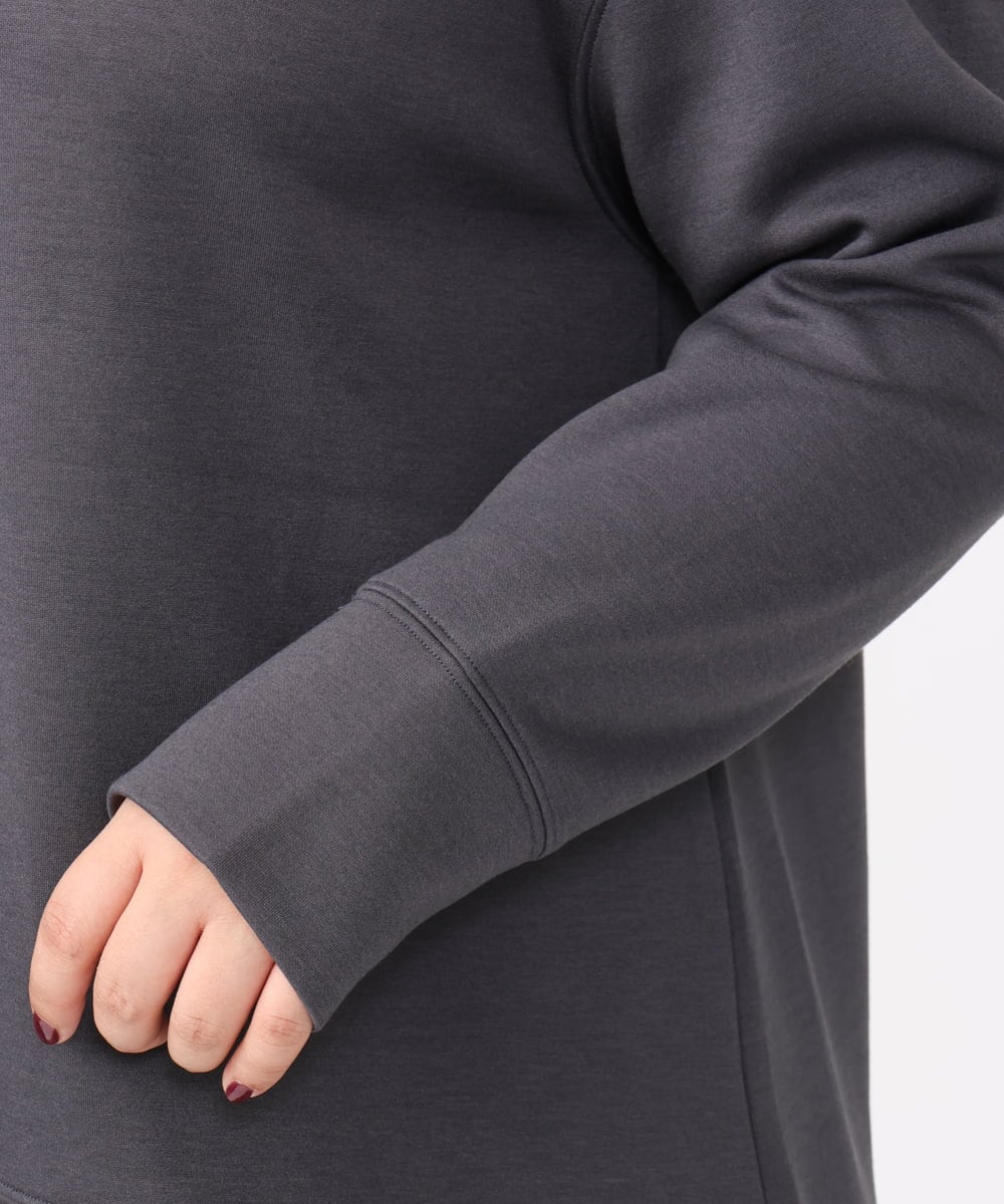 OLKAA24079 eur3(エウルキューブ) 【大きいサイズ/a.v.v×eur3】ハーフジップダンボールフーディー ダークグレー(93)
