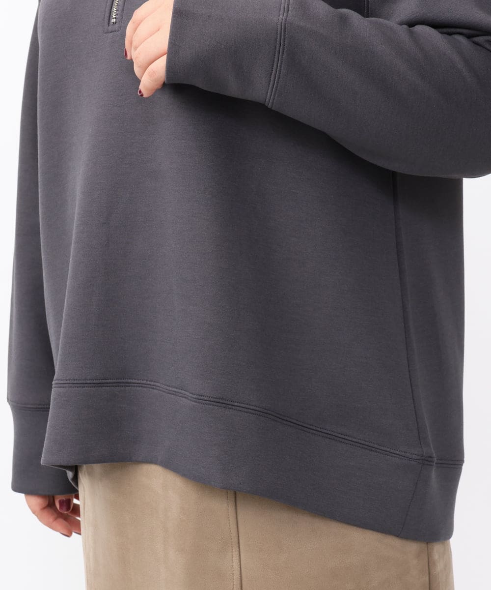 OLKAA24079 eur3(エウルキューブ) 【大きいサイズ/a.v.v×eur3】ハーフジップダンボールフーディー ダークグレー(93)