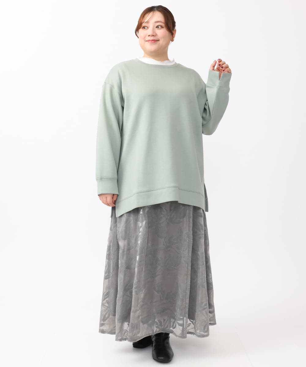 OLKAA25069 eur3(エウルキューブ) 【大きいサイズ】ダンボールプルオーバー ライトグリーン(30)