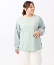 OLKAA26089 eur3(エウルキューブ) 【大きいサイズ】コンビデザイントップス ライトグリーン(30)