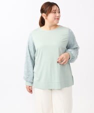 OLKAA26089 eur3(エウルキューブ) 【大きいサイズ】コンビデザイントップス ライトグリーン(30)