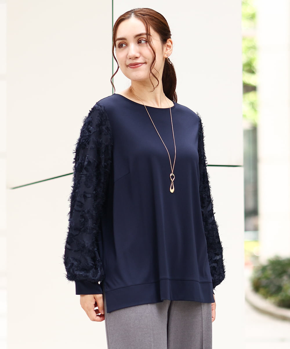 OLKAA26089 eur3(エウルキューブ) 【大きいサイズ】コンビデザイントップス ネイビー(57)