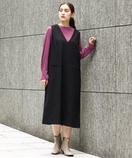 OLKAA27069 eur3(エウルキューブ) 【大きいサイズ】リブジャージー袖ボタンカットソー ワイン(77)