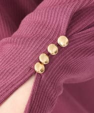 OLKAA27069 eur3(エウルキューブ) 【大きいサイズ】リブジャージー袖ボタンカットソー ワイン(77)