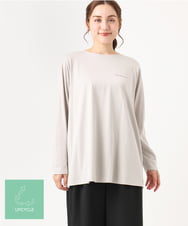 OLKAA28059 eur3(エウルキューブ) 【大きいサイズ】コットンロゴ長袖Tシャツ グレージュ(89)