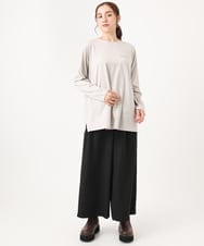 OLKAA28059 eur3(エウルキューブ) 【大きいサイズ】コットンロゴ長袖Tシャツ グレージュ(89)