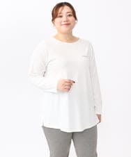 OLKAA28059 eur3(エウルキューブ) 【大きいサイズ】コットンロゴ長袖Tシャツ ホワイト(90)