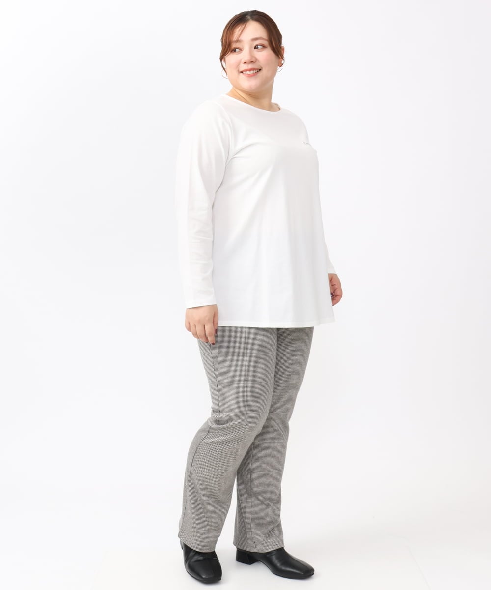 OLKAA28059 eur3(エウルキューブ) 【大きいサイズ】コットンロゴ長袖Tシャツ ホワイト(90)