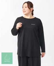 OLKAA28059 eur3(エウルキューブ) 【大きいサイズ】コットンロゴ長袖Tシャツ ブラック(94)
