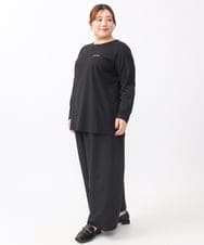 OLKAA28059 eur3(エウルキューブ) 【大きいサイズ】コットンロゴ長袖Tシャツ ブラック(94)
