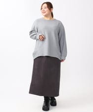 OLKAA29079 eur3(エウルキューブ) 【大きいサイズ】ケーブルジャカードカットソー グレー(92)
