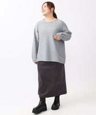 OLKAA29079 eur3(エウルキューブ) 【大きいサイズ】ケーブルジャカードカットソー グレー(92)