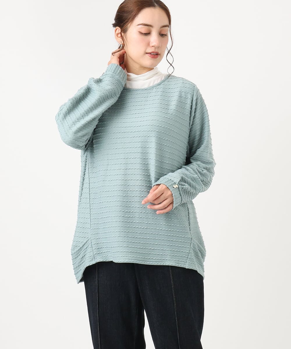 OLKAA30049 eur3(エウルキューブ) 【大きいサイズ】ハイネックカットソー ホワイト(90)