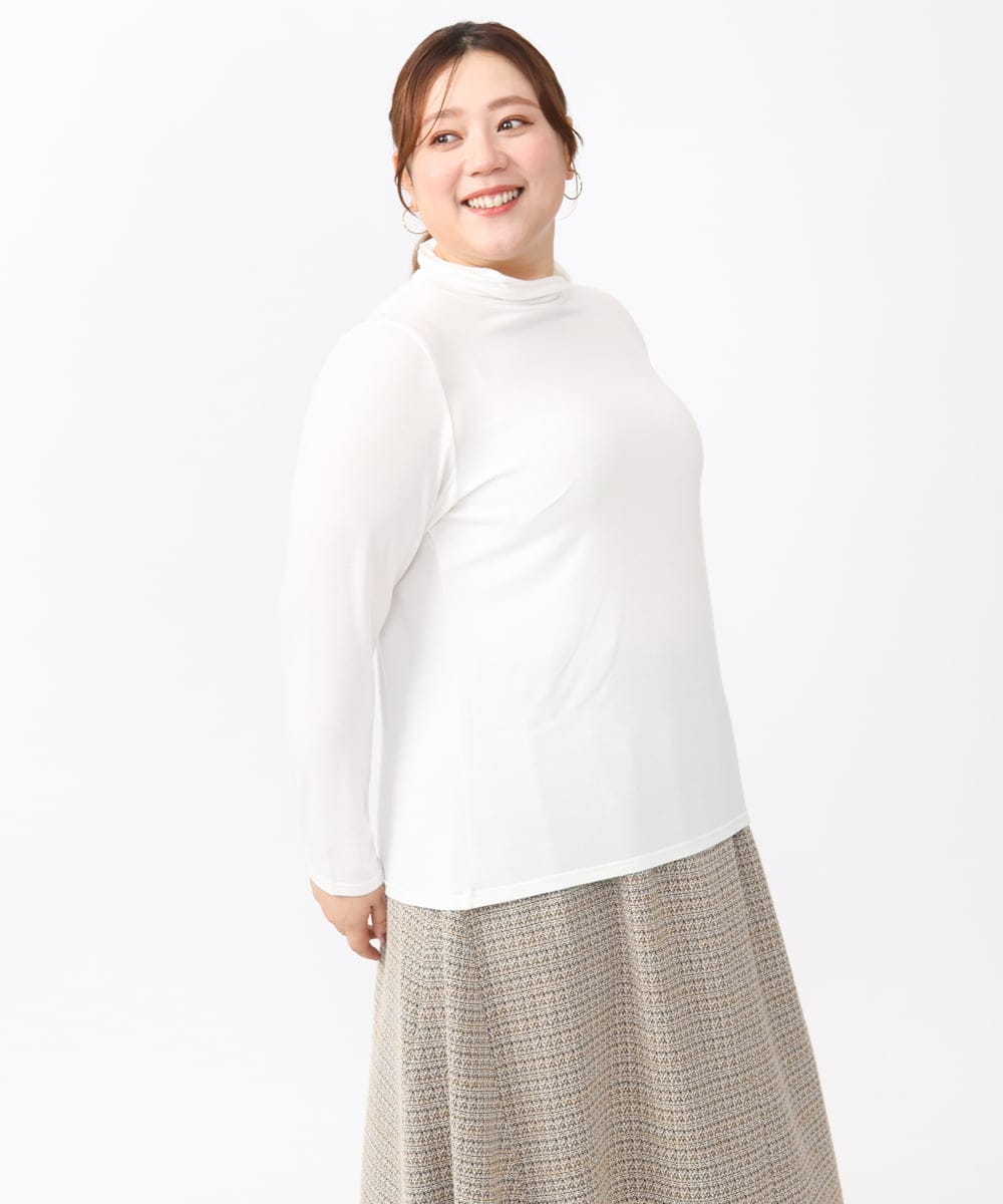 OLKAA30049 eur3(エウルキューブ) 【大きいサイズ】ハイネックカットソー ホワイト(90)