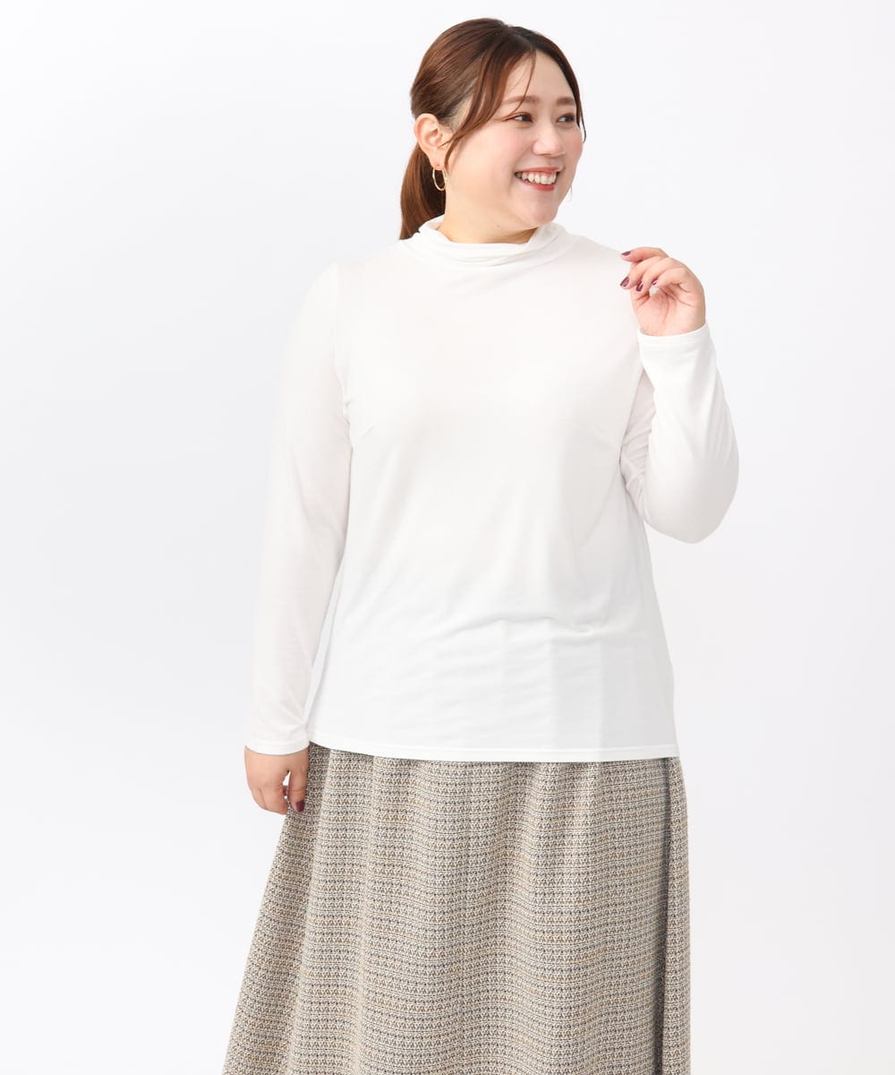 OLKAA30049 eur3(エウルキューブ) 【大きいサイズ】ハイネックカットソー ホワイト(90)