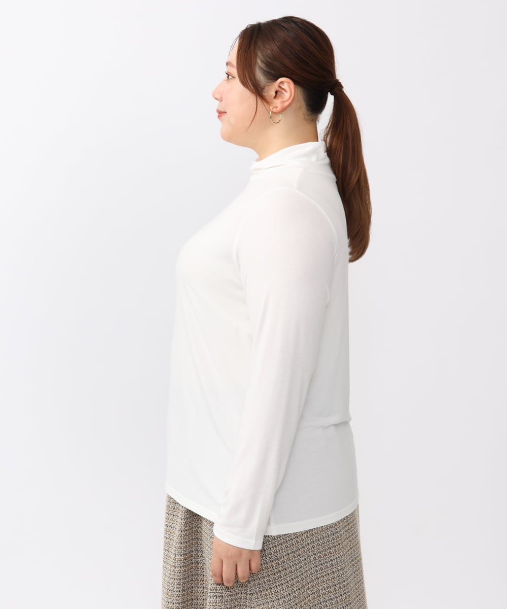 OLKAA30049 eur3(エウルキューブ) 【大きいサイズ】ハイネックカットソー ホワイト(90)