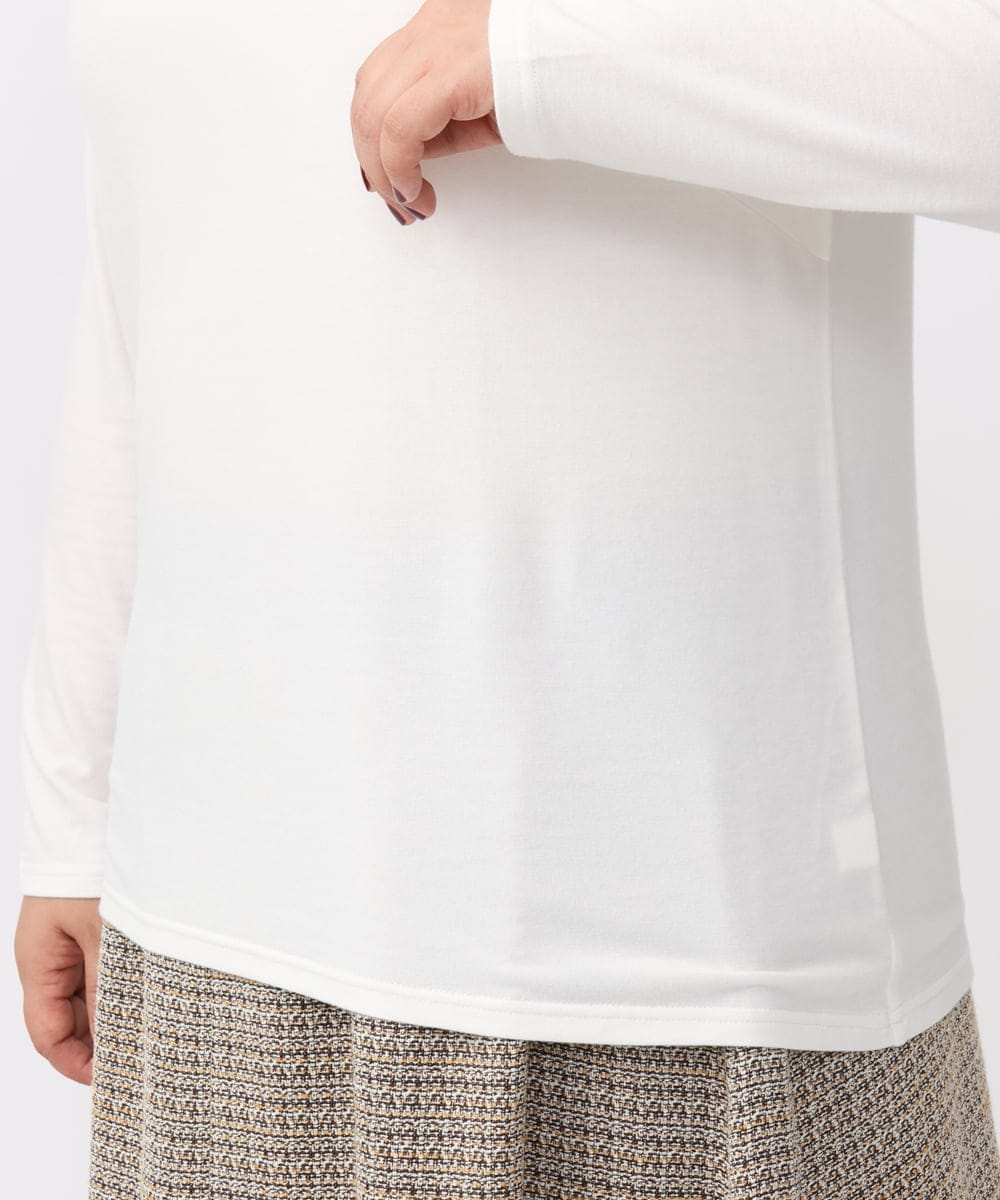 OLKAA30049 eur3(エウルキューブ) 【大きいサイズ】ハイネックカットソー ホワイト(90)