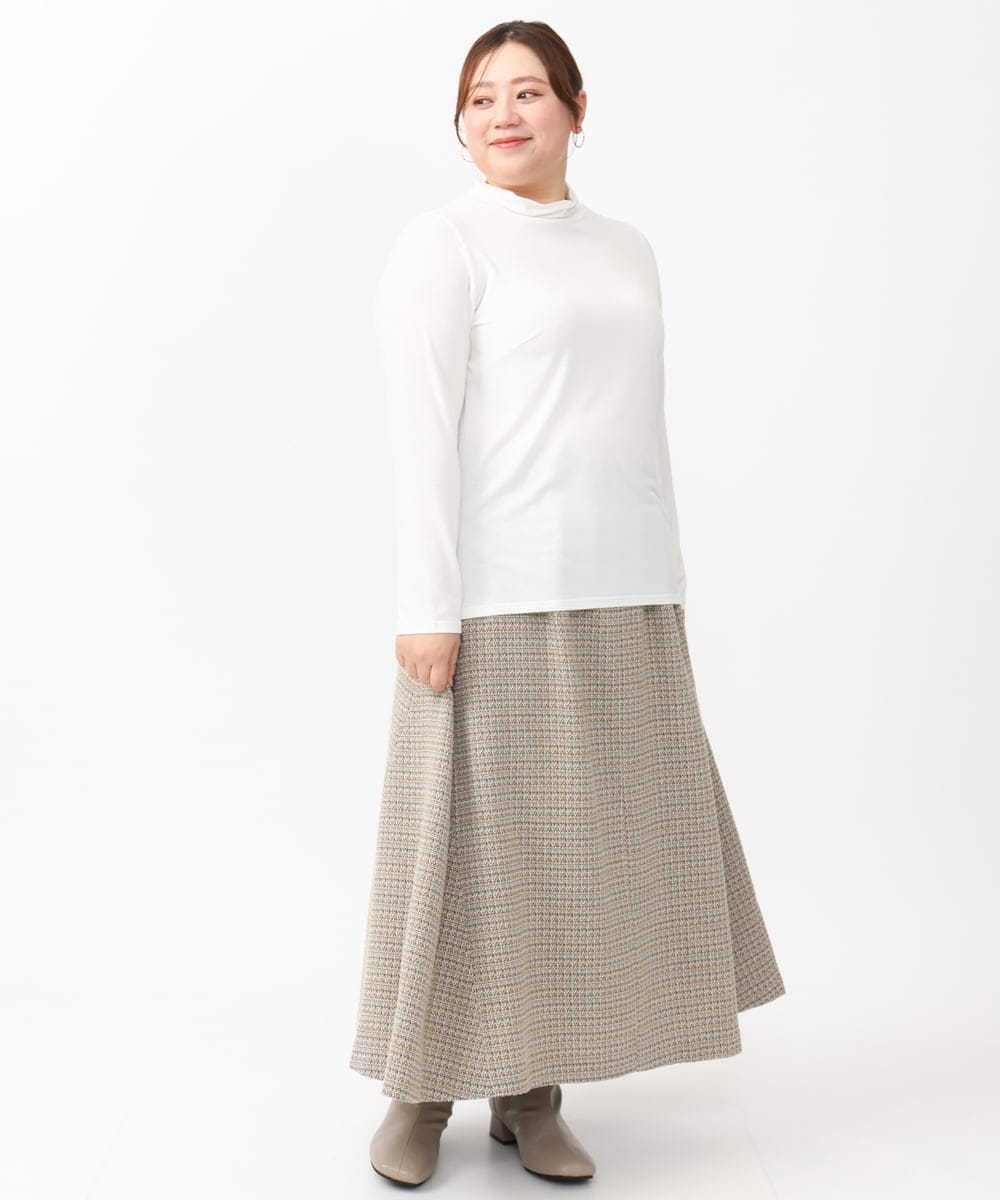 OLKAA30049 eur3(エウルキューブ) 【大きいサイズ】ハイネックカットソー ホワイト(90)