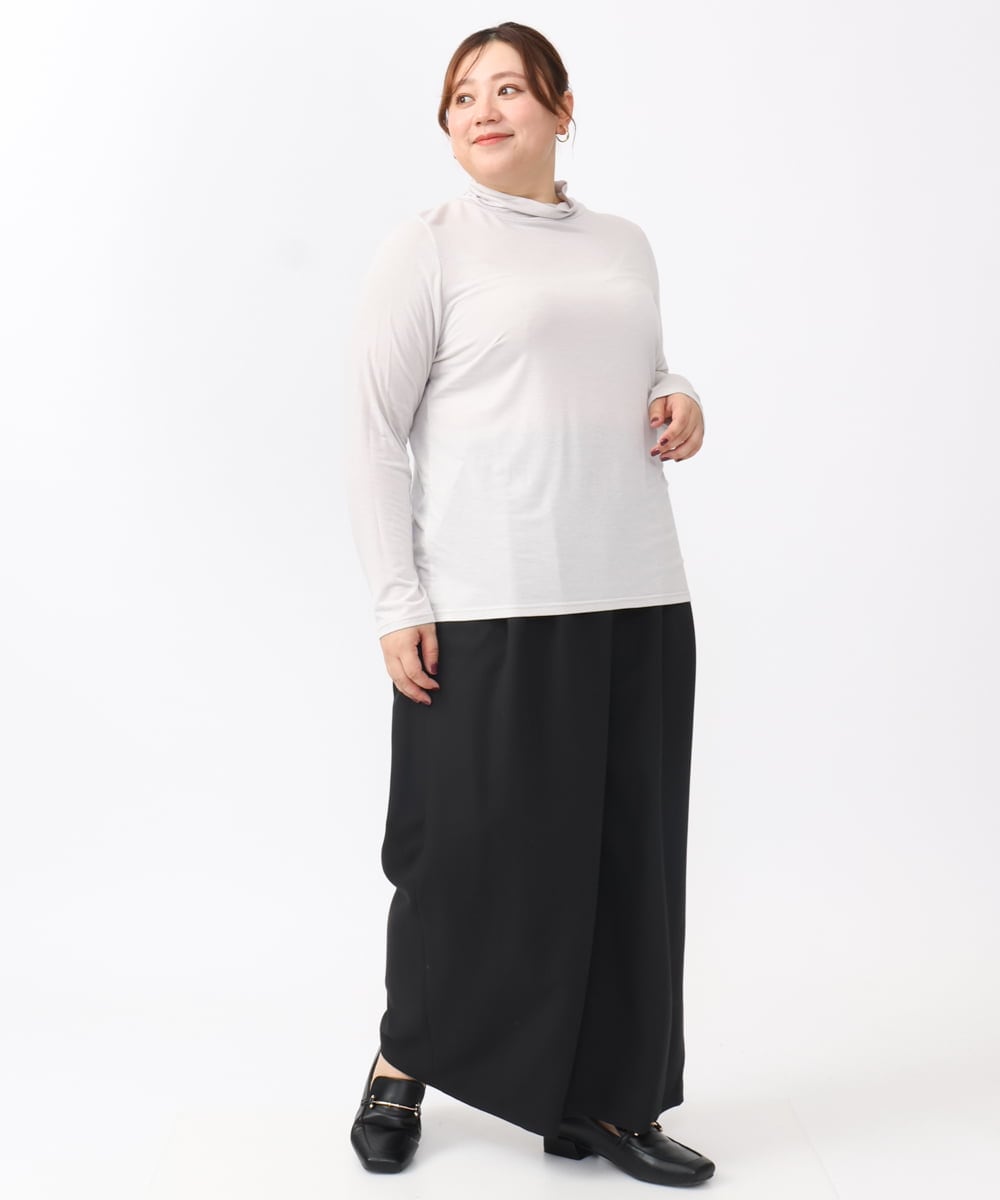 OLKAA30049 eur3(エウルキューブ) 【大きいサイズ】ハイネックカットソー ライトグレー(91)