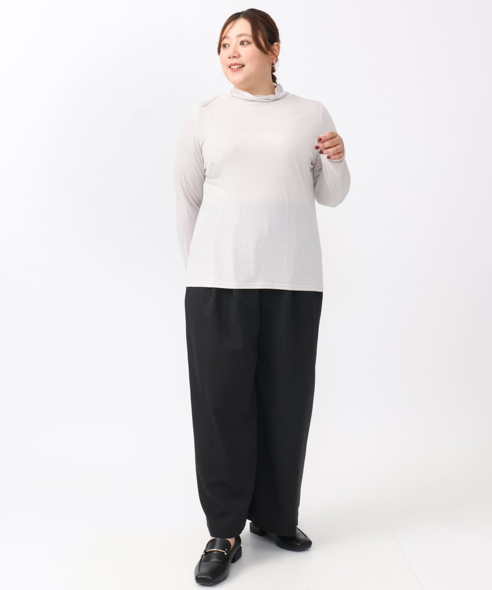 OLKAA30049 eur3(エウルキューブ) 【大きいサイズ】ハイネックカットソー ライトグレー(91)